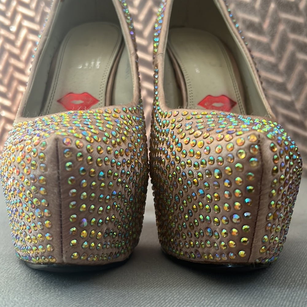 Rainbow Rhinestone Platform Pumps - Picture 5 of 5